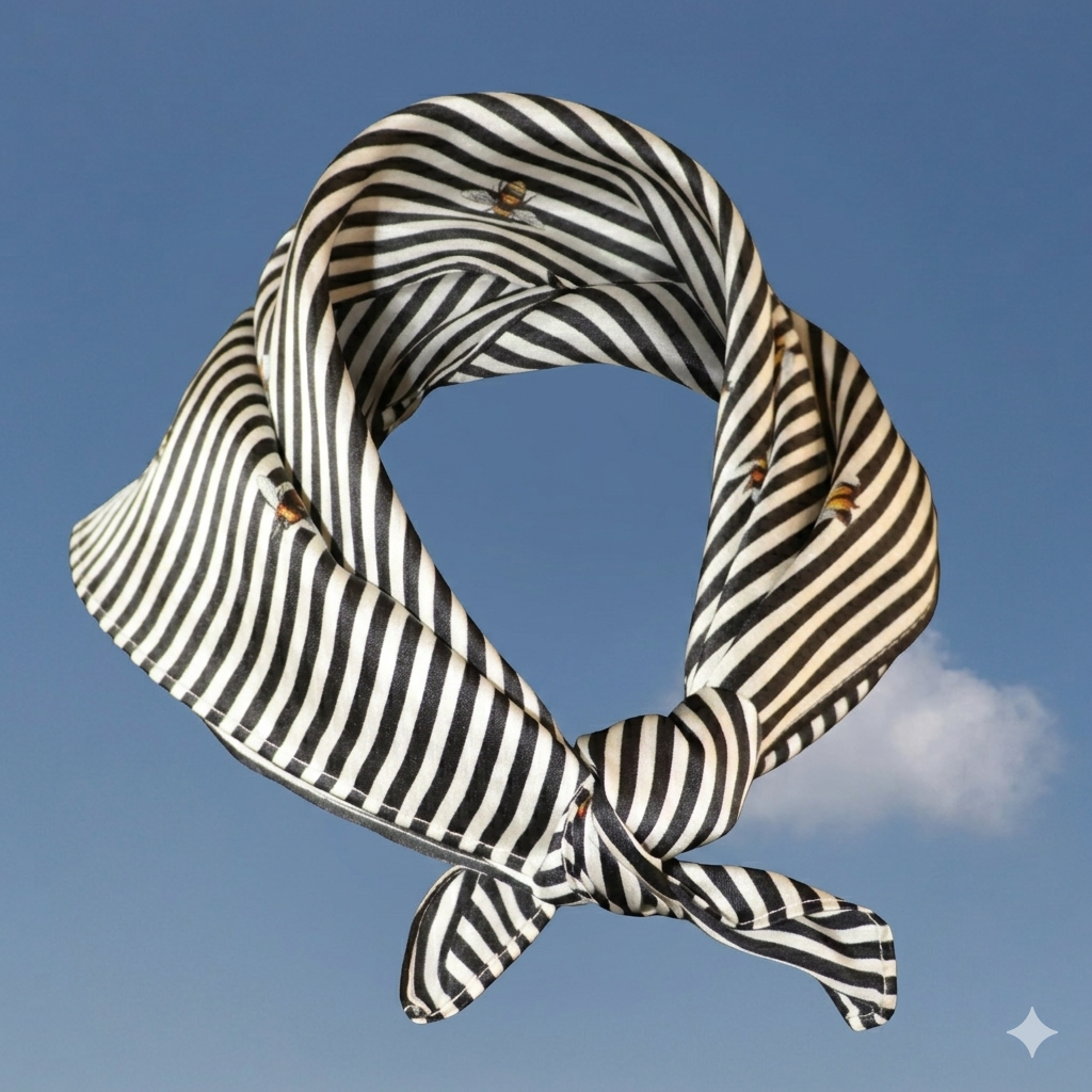 V. Stitch HIDE-AND-SEEK Silk Satin Scarf