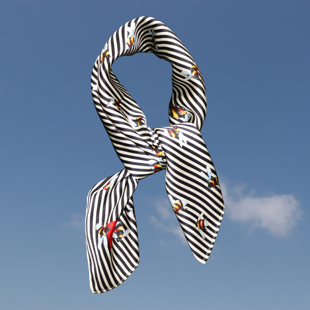 V. Stitch HIDE-AND-SEEK Silk Satin Scarf