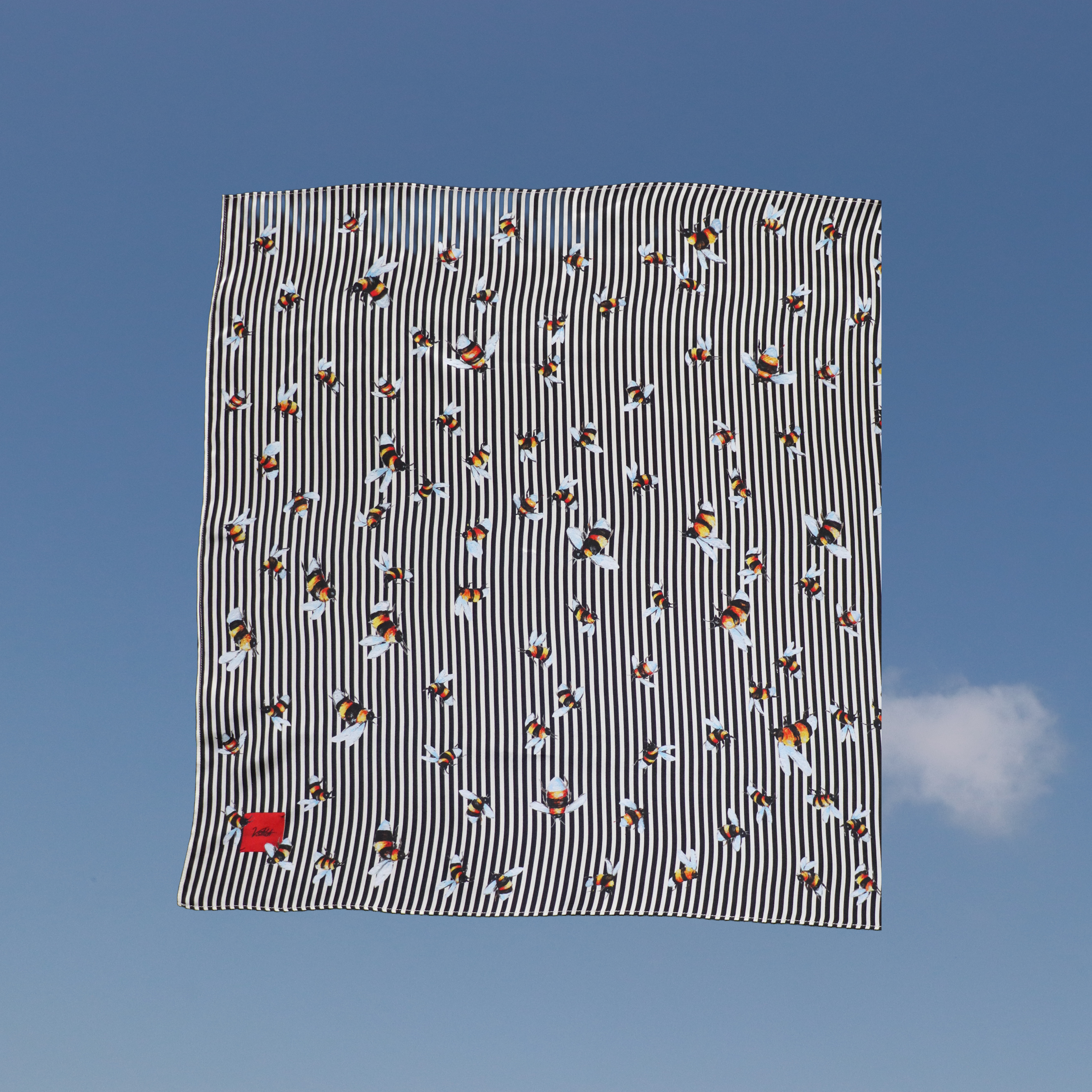 V. Stitch HIDE-AND-SEEK Silk Satin Scarf