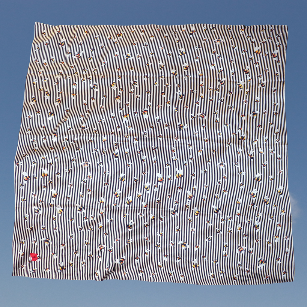 V. Stitch HIDE-AND-SEEK Silk Satin Scarf