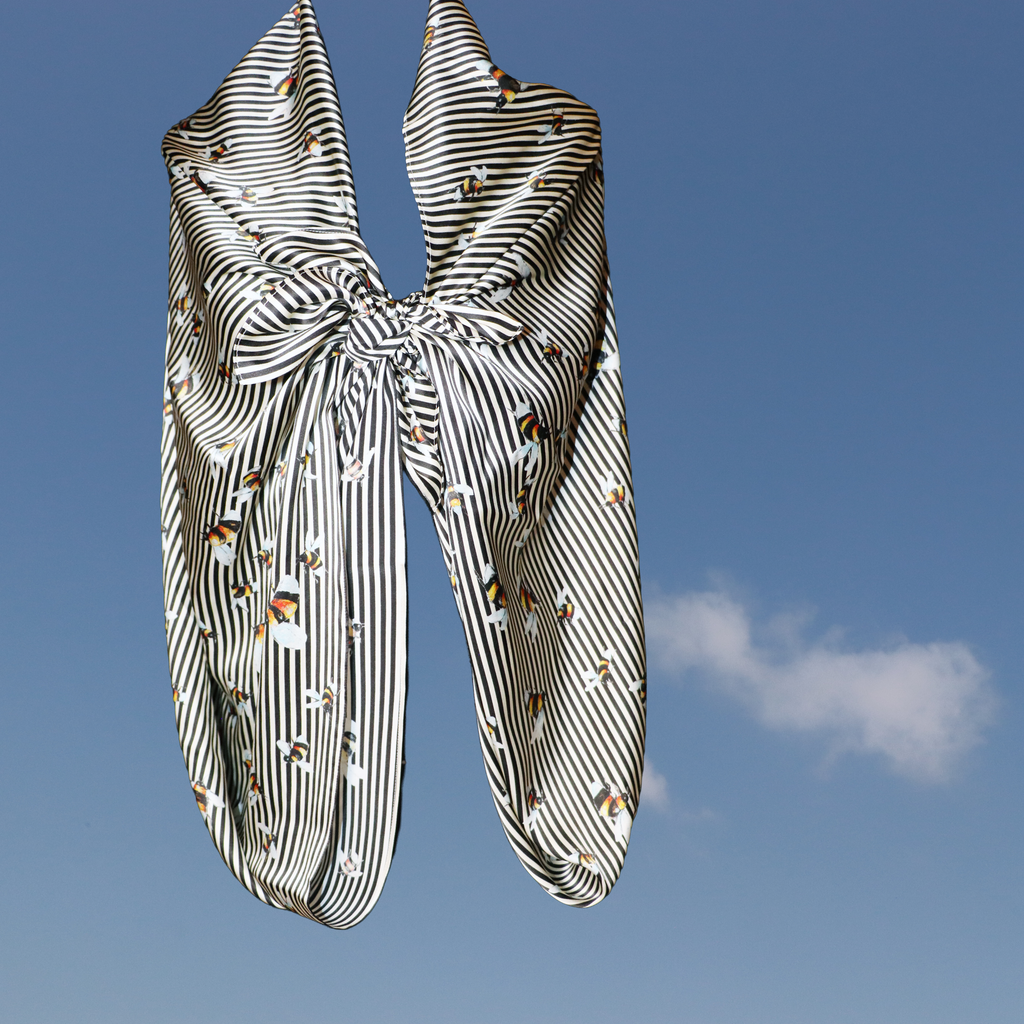 V. Stitch HIDE-AND-SEEK Silk Satin Scarf