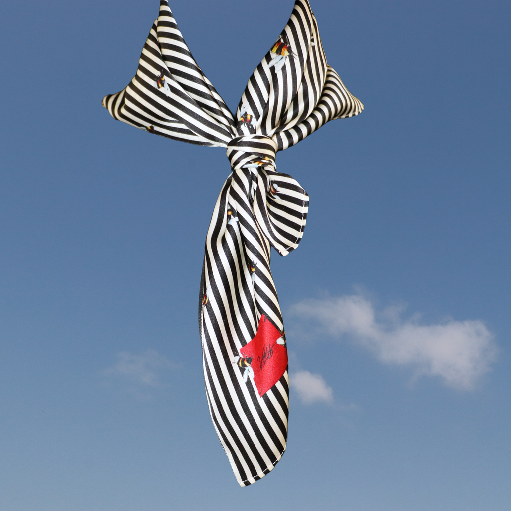 V. Stitch HIDE-AND-SEEK Silk Satin Scarf