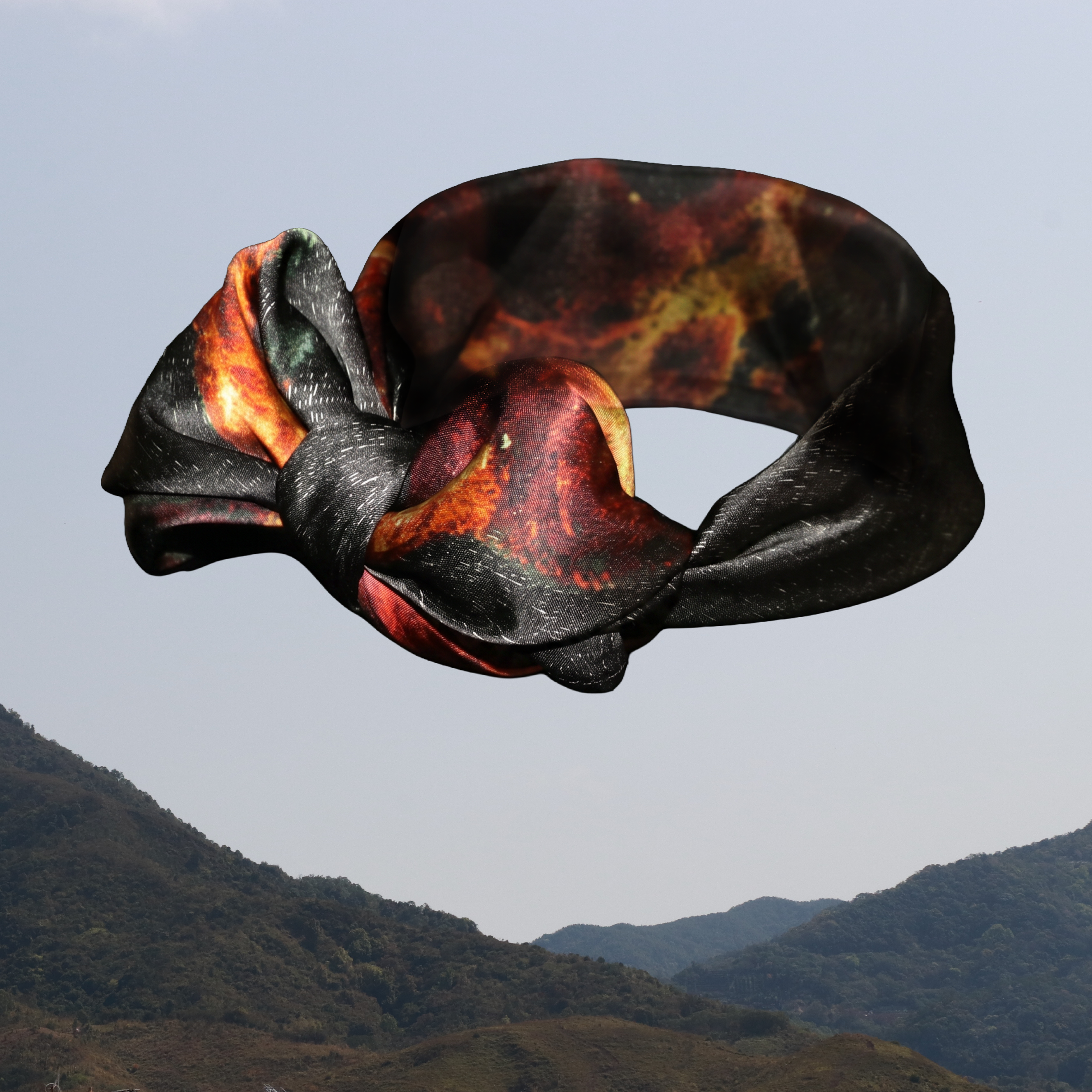 V.Stitch POWER-OF-TEXT Silk Satin Scarf