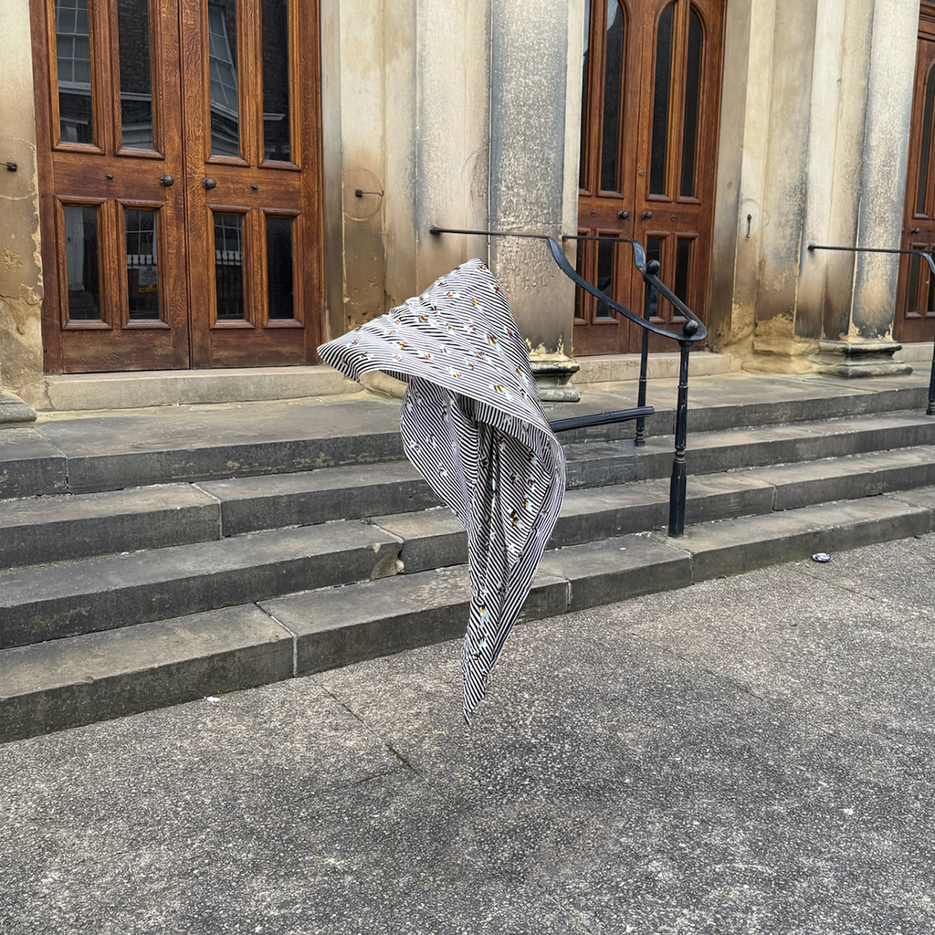 V. Stitch HIDE-AND-SEEK Silk Satin Scarf