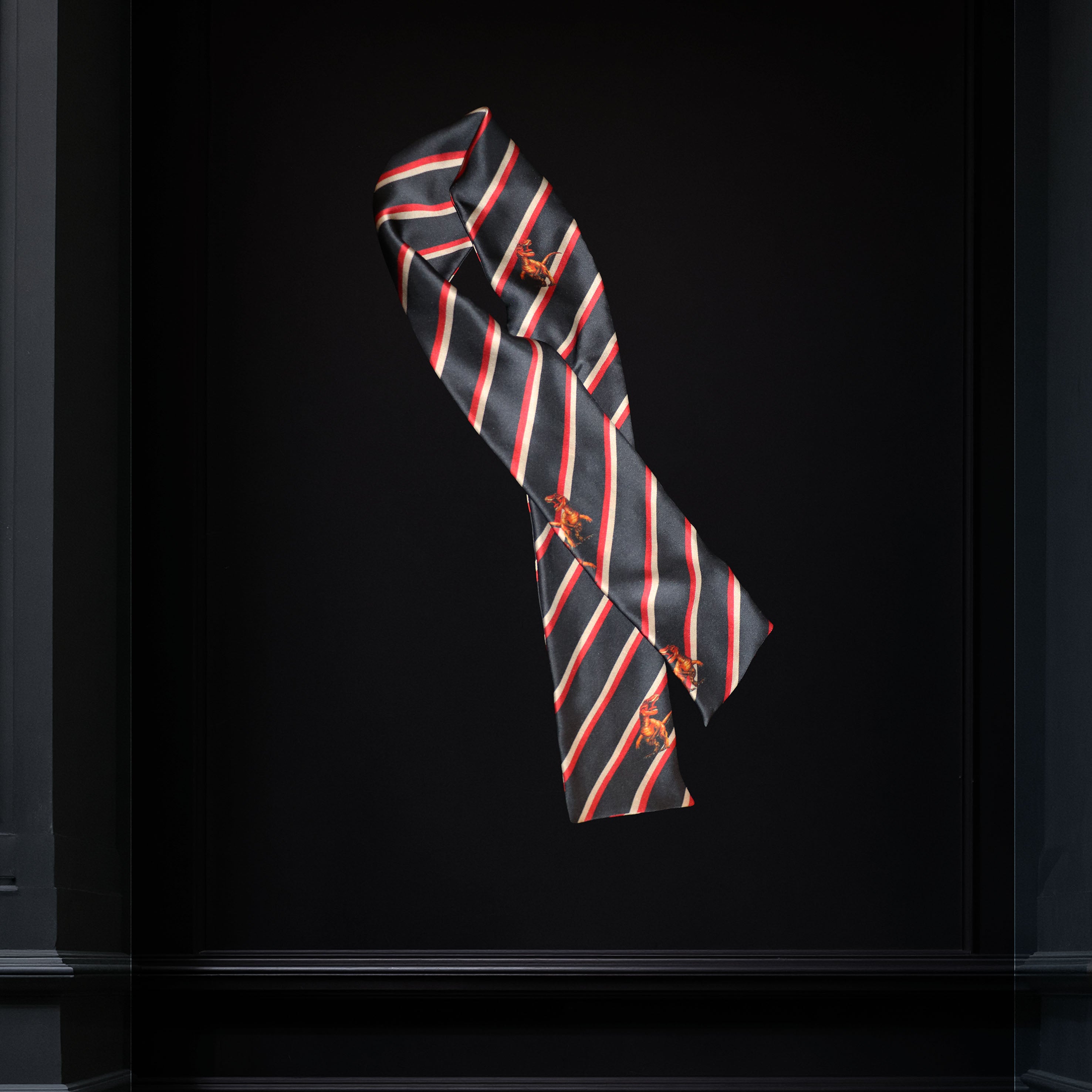 V.Stitch POWER-OF-STRIPE Silk Satin Tie Scarf
