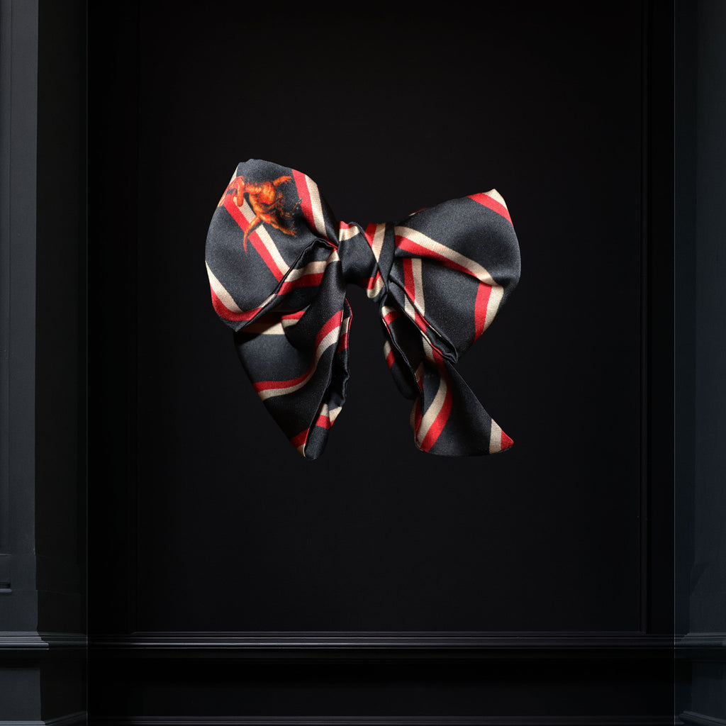 V.Stitch POWER-OF-STRIPE Silk Satin Tie Scarf