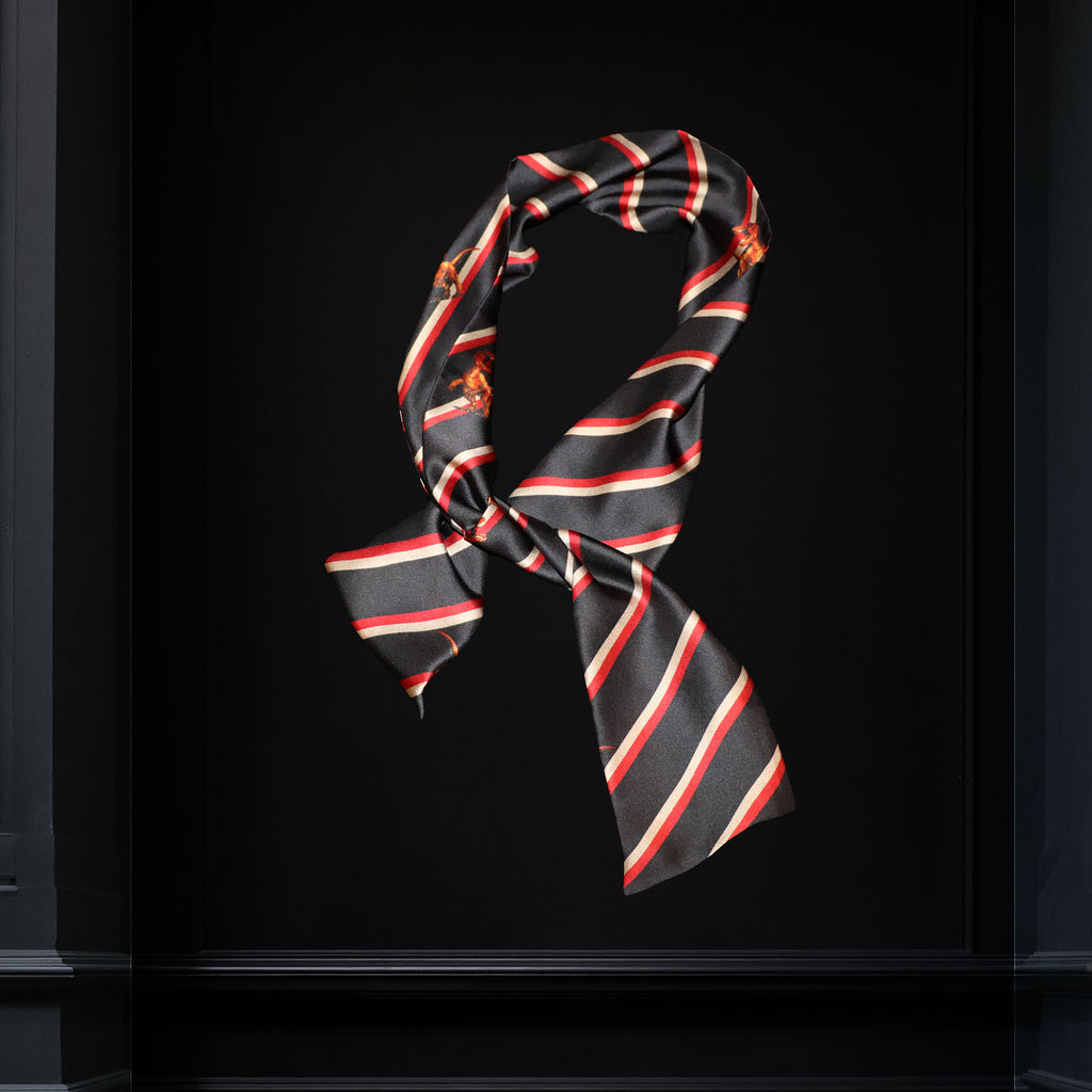 V.Stitch POWER-OF-STRIPE Silk Satin Tie Scarf